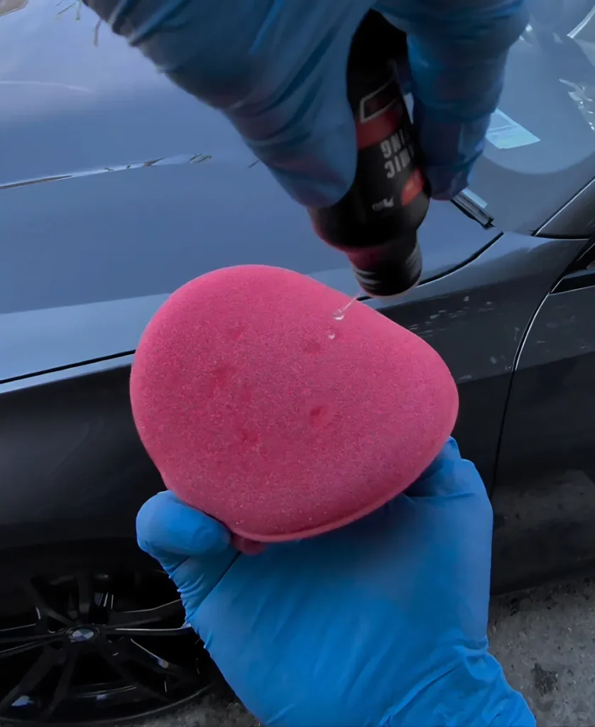 Ceramic coating Wembley — applying the coating by hand at a customer's home