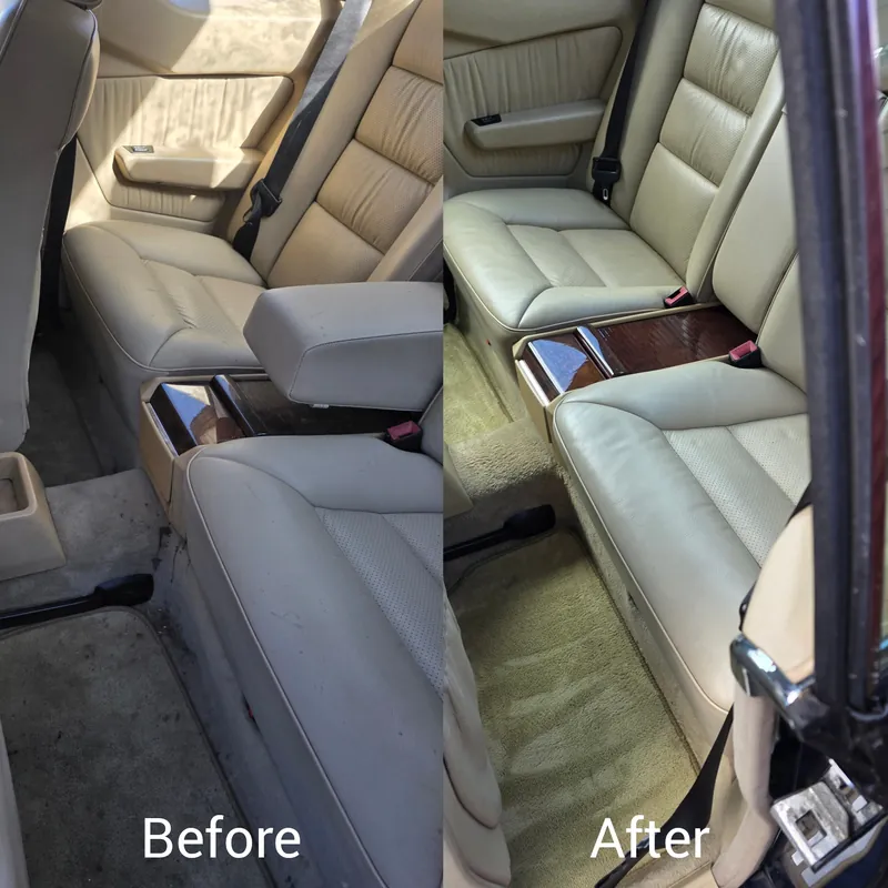 Interior car detailing before and after deep clean Wembley