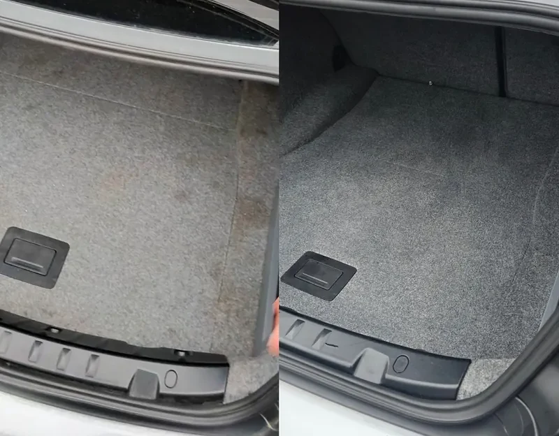 Before and after a car cleaning membership visit — boot and load area in NW London
