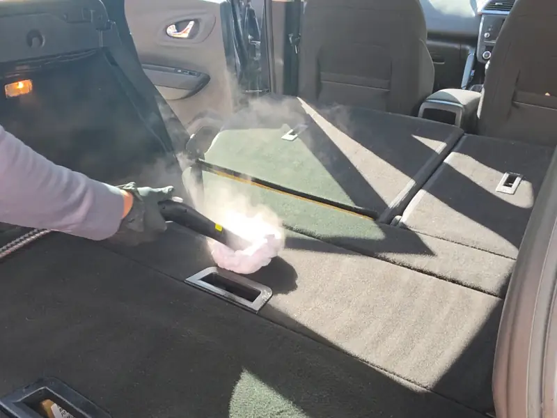 Car interior cleaning — boot and load area steam cleaned in Acton