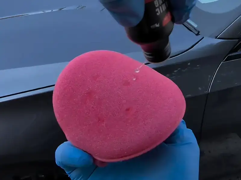 Machine polishing pad used for paint correction in Wembley