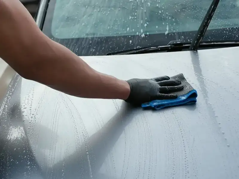 Clay bar decontamination on car paint in NW London
